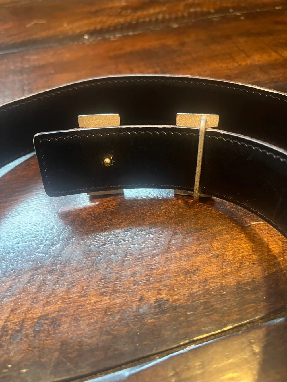 Hermes Leather Belt with Silver H Buckle - Tan